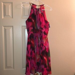 Pink multicolor mini dress